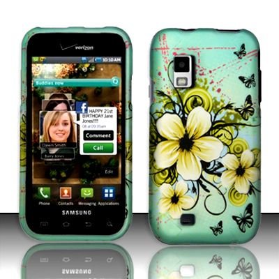 Hard Rubber Feel Design Case for Samsung Fascinate - Natural Flowers