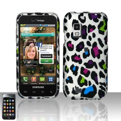 Hard Rubber Feel Design Case for Samsung Fascinate - Colorful Leopard