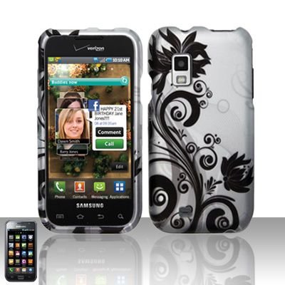 Hard Rubber Feel Design Case for Samsung Fascinate - Black Vines