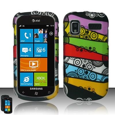 Hard Rubber Feel Design Case for Samsung Focus - Colorful Stripes