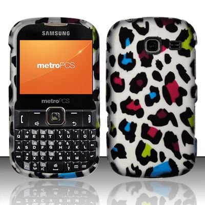Hard Rubber Feel Design Case for Samsung Freeform 3/Comment - Colorful Leopard
