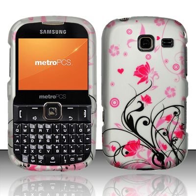 Hard Rubber Feel Design Case for Samsung Freeform 3/Comment - Pink Garden