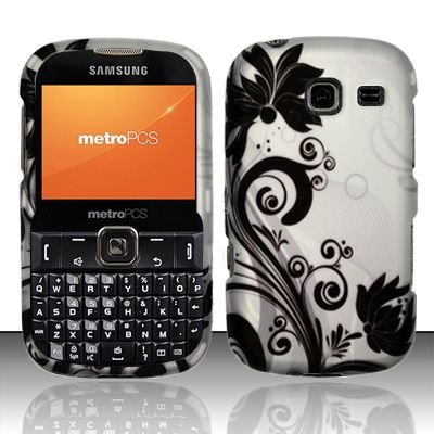 Hard Rubber Feel Design Case for Samsung Freeform 3/Comment - Black Vines