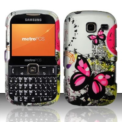 Hard Rubber Feel Design Case for Samsung Freeform 3/Comment - Silver Butterfly