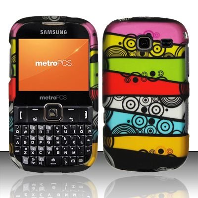 Hard Rubber Feel Design Case for Samsung Freeform 3/Comment - Colorful Stripes