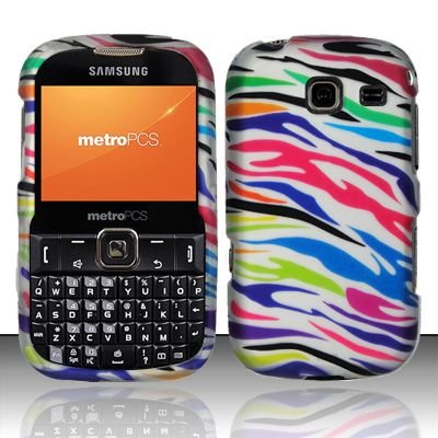 Hard Rubber Feel Design Case for Samsung Freeform 3/Comment - Colorful Zebra