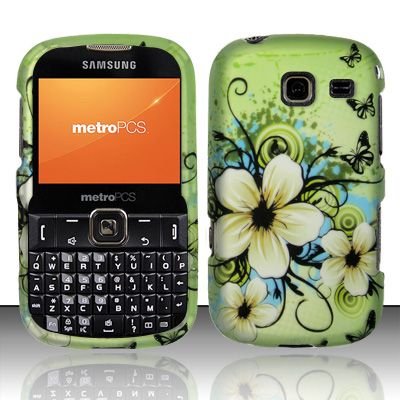 Hard Rubber Feel Design Case for Samsung Freeform 3/Comment - Hawaiian Flowers
