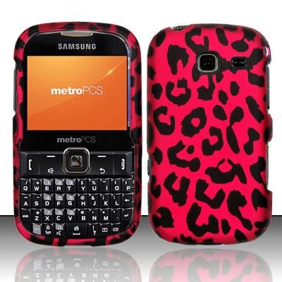 Hard Rubber Feel Design Case for Samsung Freeform 3/Comment - Pink Leopard