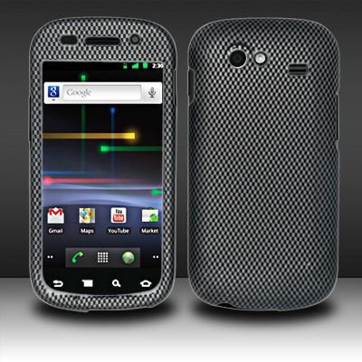 Hard Rubber Feel Design Case for Samsung Nexus S 4G - Carbon Fiber