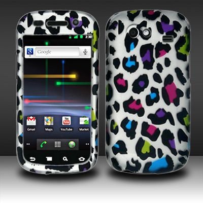 Hard Rubber Feel Design Case for Samsung Nexus S 4G - Colorful Leopard