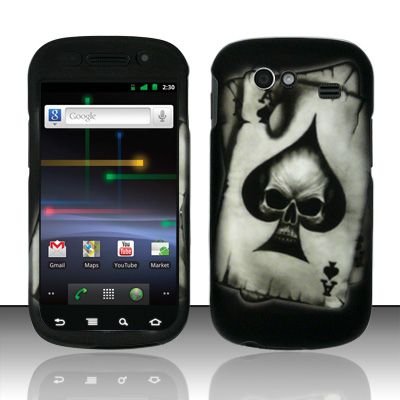 Hard Rubber Feel Design Case for Samsung Nexus S 4G - Spade Skull