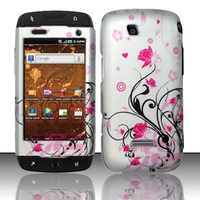 Hard Rubber Feel Design Case for Samsung Sidekick 4G - Pink Garden