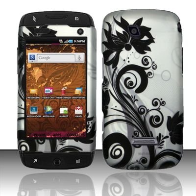Hard Rubber Feel Design Case for Samsung Sidekick 4G - Black Vines