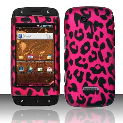 Hard Rubber Feel Design Case for Samsung Sidekick 4G - Pink Leopard