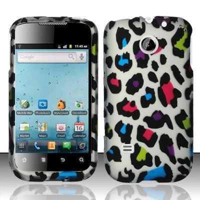 Hard Rubber Feel Design Case for Huawei Ascend II M865 - Colorful Leopard
