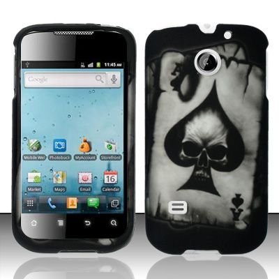 Hard Rubber Feel Design Case for Huawei Ascend II M865 - Spade Skull