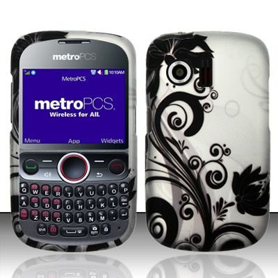 Hard Rubber Feel Design Case for Huawei Pillar/Pinnacle - Black Vines