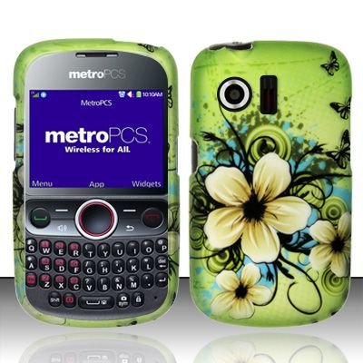 Hard Rubber Feel Design Case for Huawei Pillar/Pinnacle - Hawaiian Flowers