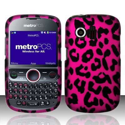 Hard Rubber Feel Design Case for Huawei Pillar/Pinnacle - Pink Leopard