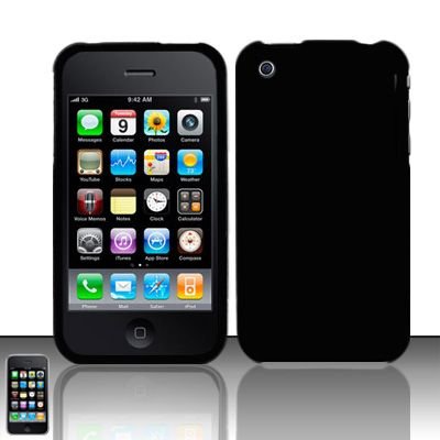 Hard Rubber Feel Slide Cover for Apple iPhone 3G/3Gs - Black