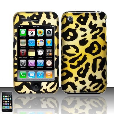 Hard Rubber Feel Design Case for Apple iPhone 3G/3Gs - Cheetah