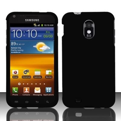 Hard Rubber Feel Plastic Case for Samsung Epic Touch 4G/Galaxy S2 - Black