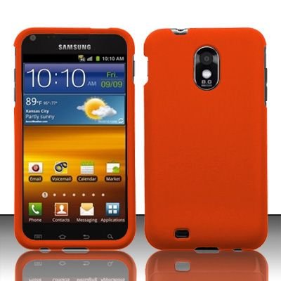 Hard Rubber Feel Plastic Case for Samsung Epic Touch 4G/Galaxy S2 - Orange