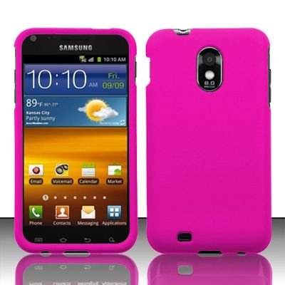 Hard Rubber Feel Plastic Case for Samsung Epic Touch 4G/Galaxy S2 - Pink