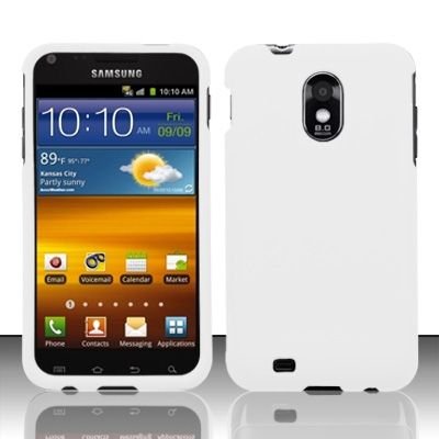 Hard Rubber Feel Plastic Case for Samsung Epic Touch 4G/Galaxy S2 - White