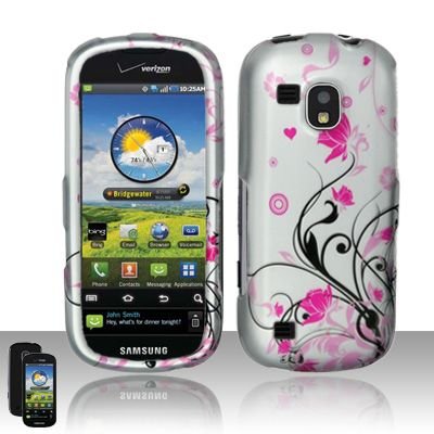 Hard Rubber Feel Design Case for Samsung Continuum - Pink Garden