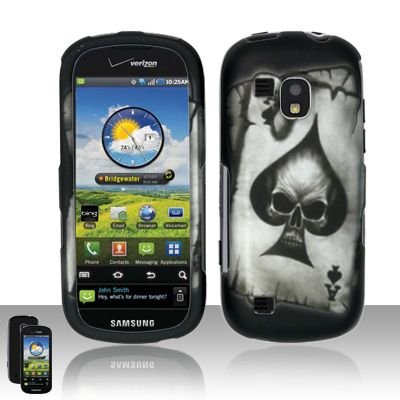 Hard Rubber Feel Design Case for Samsung Continuum - Spade Skull