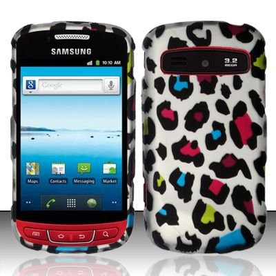 Hard Rubber Feel Design Case for Samsung Admire R720 - Colorful Leopard