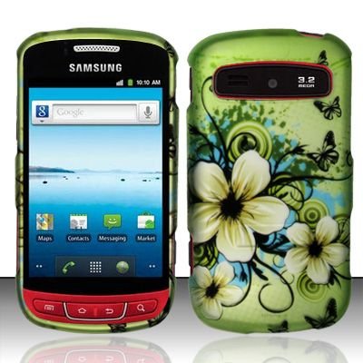 Hard Rubber Feel Design Case for Samsung Admire R720 - Hawaiian Flowers