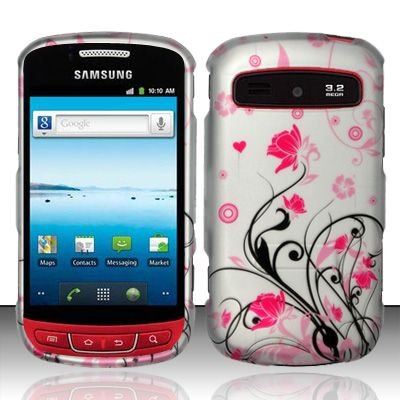 Hard Rubber Feel Design Case for Samsung Admire R720 - Pink Garden