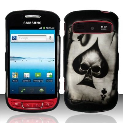 Hard Rubber Feel Design Case for Samsung Admire R720 - Spade Skull