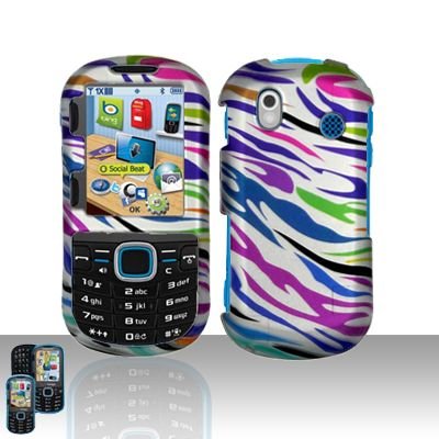 Hard Rubber Feel Design Case for Samsung Intensity 2 - Colorful Zebra