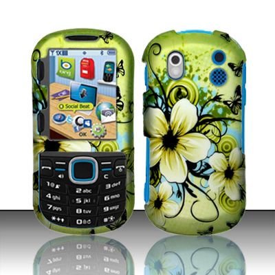 Hard Rubber Feel Design Case for Samsung Intensity 2 - Hawaiian Flowers