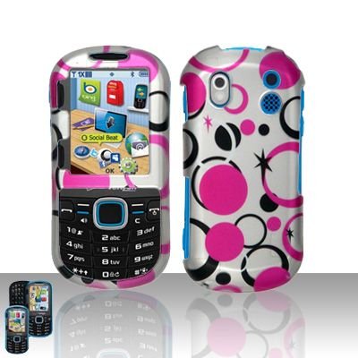 Hard Rubber Feel Design Case for Samsung Intensity 2 - Pink Dots