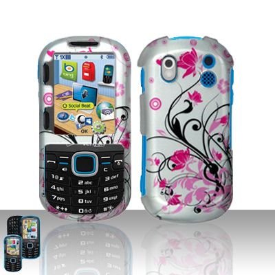Hard Rubber Feel Design Case for Samsung Intensity 2 - Pink Garden