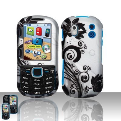 Hard Rubber Feel Design Case for Samsung Intensity 2 - Black Vines