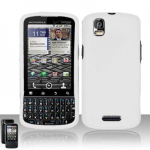 Hard Rubber Feel Plastic Case for Motorola Droid Pro XT610 (Verizon) - White