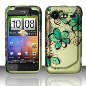 Hard Rubber Feel Design Case for HTC DROID Incredible 2 6350 (Verizon) - Azure Flowers