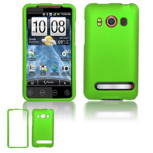 Hard Rubber Feel Plastic Case for HTC EVO 4G (Sprint) - Green