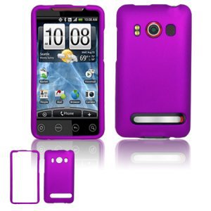 Hard Rubber Feel Plastic Case for HTC EVO 4G (Sprint) - Purple