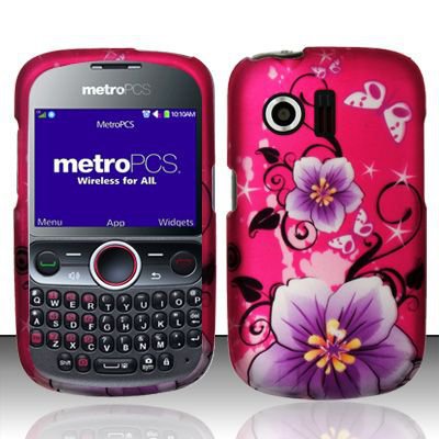 Hard Rubber Feel Design Case for Huawei Pillar/Pinnacle - Hibiscus Flowers