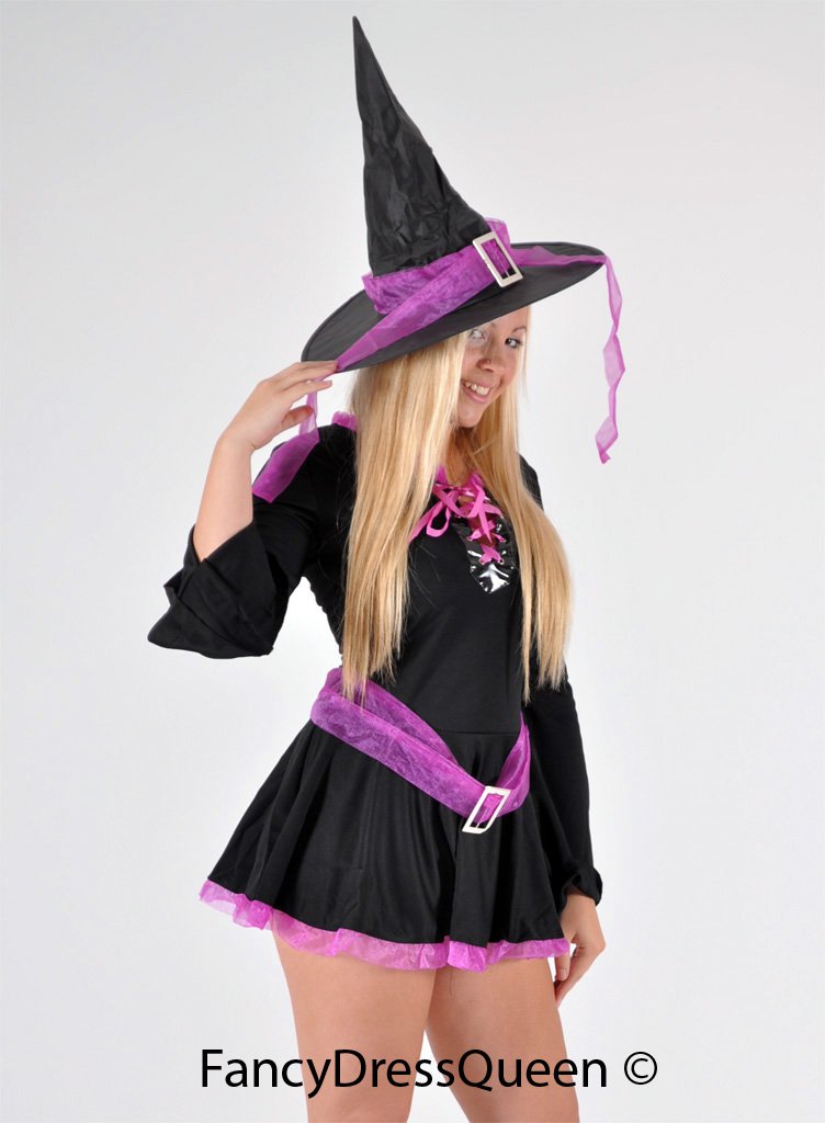 Black and Pink Halloween Witch Costume
