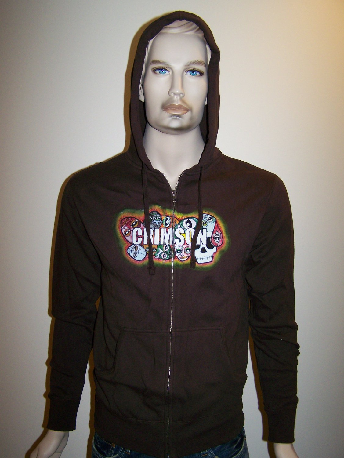 CRIMSON - Brown Zip Hoodie - Small