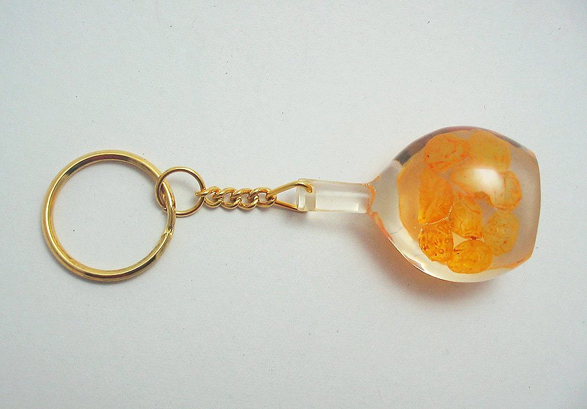 bottle shape natural gemstone keychain