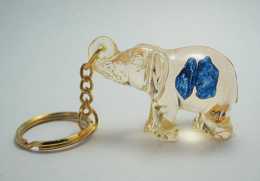 elephant shape natural gemstone keychain