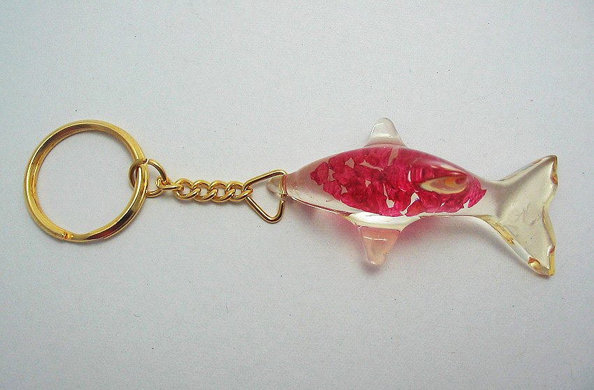 dolphin shape natural gemstone keychain